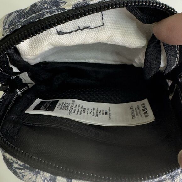 Vintage JANSPORT Mini Back Pack Coin Purse Wristlet Charm Blue Floral Leather - Picture 7 of 16